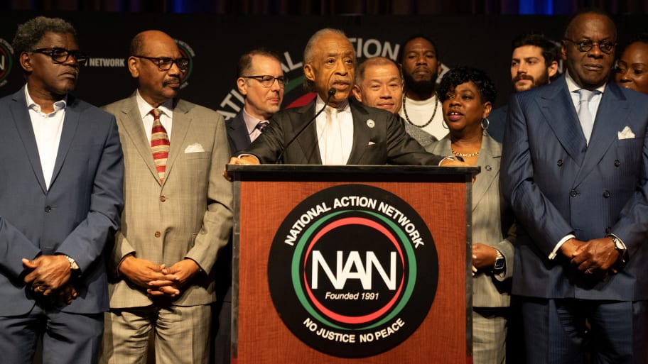 Reverend Al Sharpton speaks to attendees during aa National Action Network National Convention.