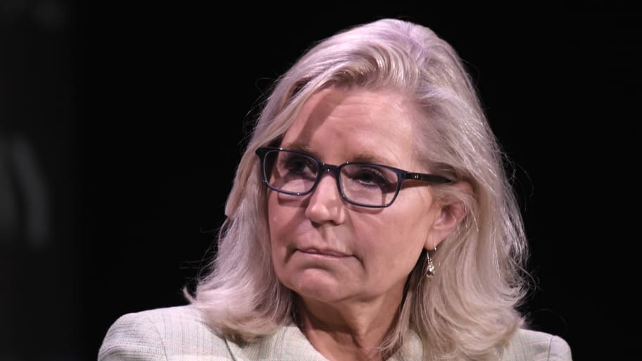 Liz Cheney sits for an interview.