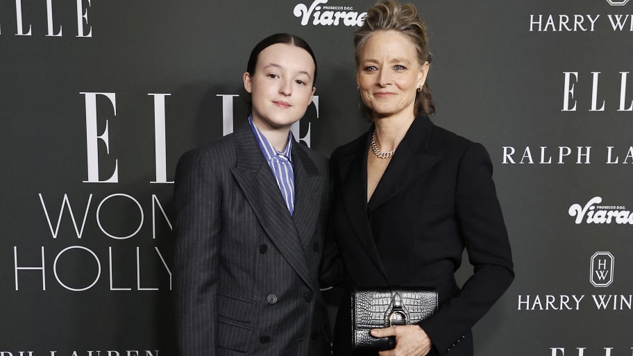 British actor Bella Ramsey (L) and US actress Jodie Foster.
