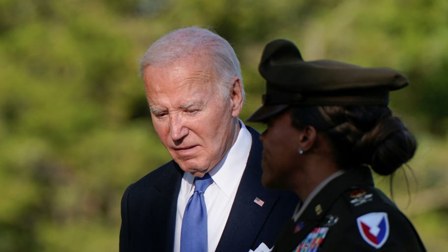 U.S. President Joe Biden arrives at Fort McNair, en route to the White House, in Washington, U.S. 