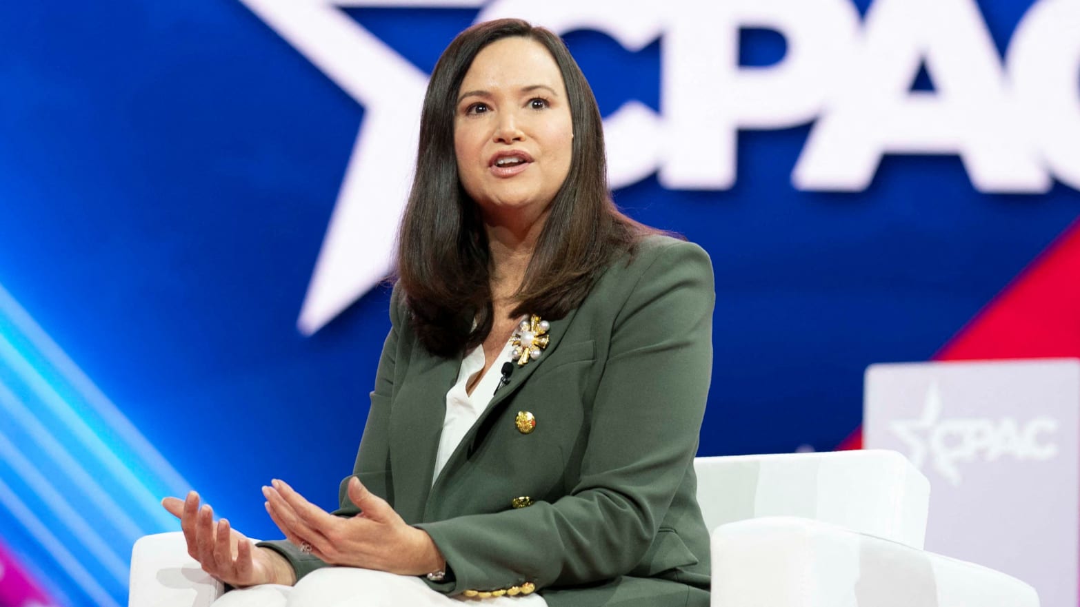 Florida Attorney General Ashley Moody speaks at the Conservative Political Action Conference (CPAC) at Gaylord National Convention Center in National Harbor, Maryland