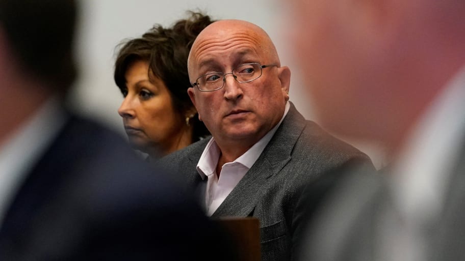 Robert E. Crimo III's mother Denise Pesina and father Robert Crimo Jr. attend a hearing for their son in Lake County court, in Waukegan, Illinois