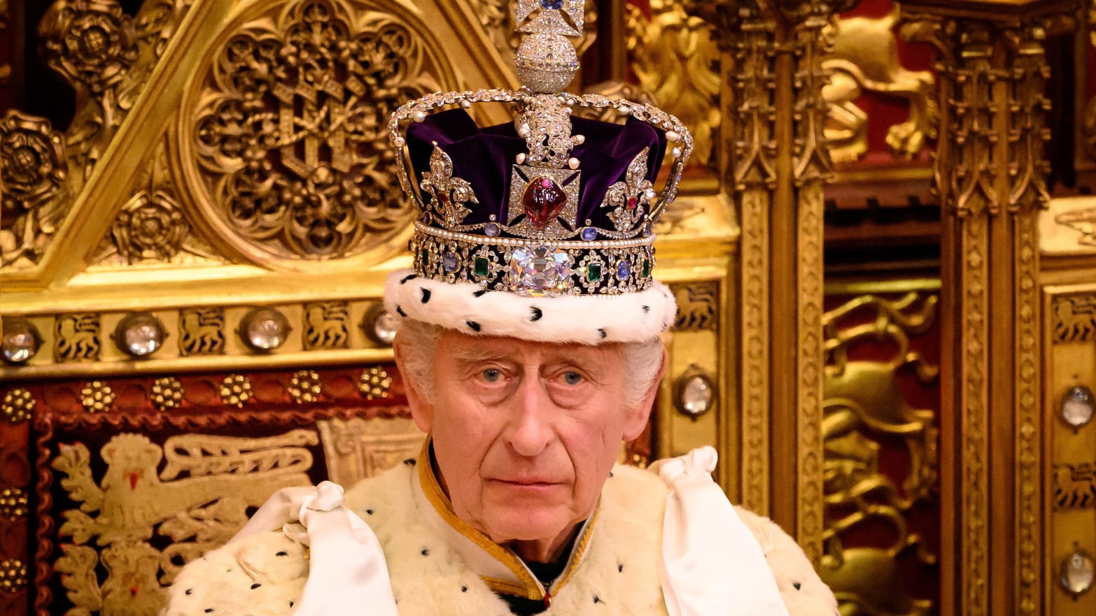 Britain's King Charles III attends the State Opening of Parliament in the House of Lords Chamber, in London, Britain, November 7, 2023.