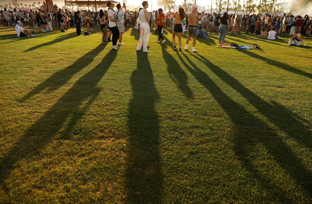 A photo of fans walking around at Coachella