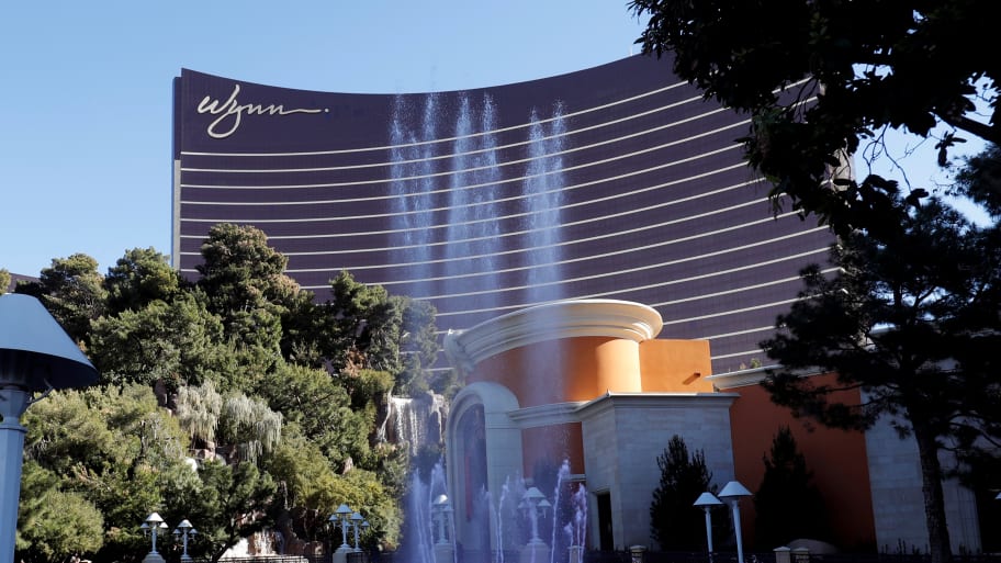An exterior view Wynn hotel-casino in Las Vegas