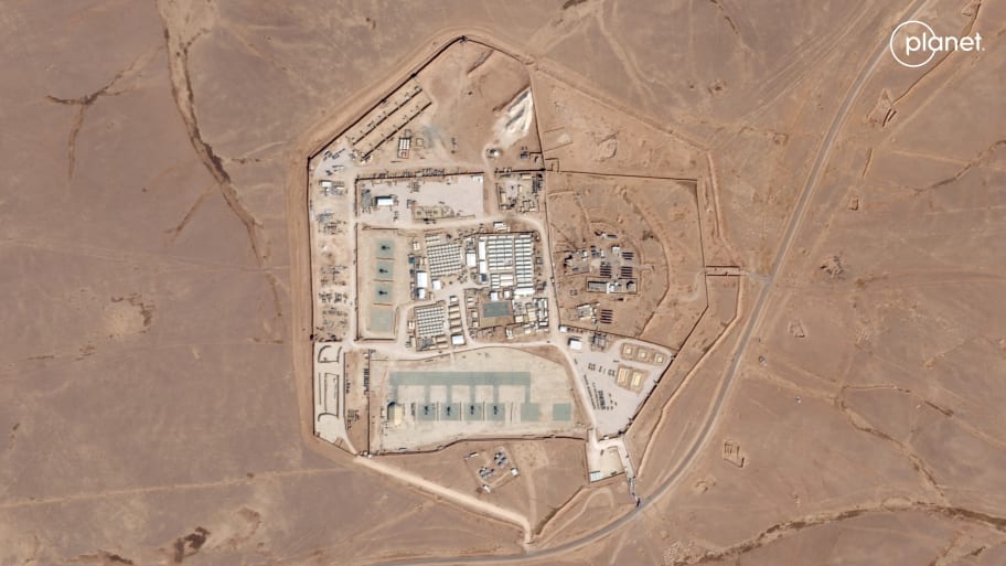 Satellite view of U.S. military outpost known as Tower 22 in Jordan