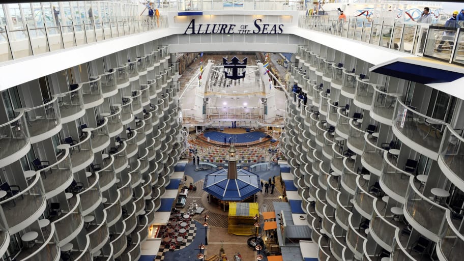 The interior of Royal Caribbean cruise ship MS Allure of the Seas. 