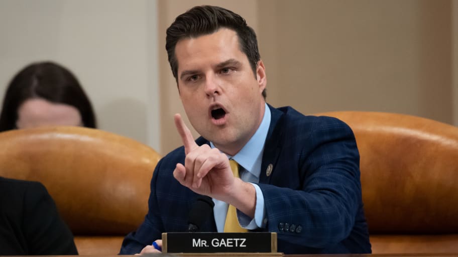 Rep. Matt Gaetz (R-FL) speaks during testimony by constitutional scholars before the House Judiciary Committee in the Longworth House Office Building on Capitol Hill December 4, 2019 in Washington, DC.