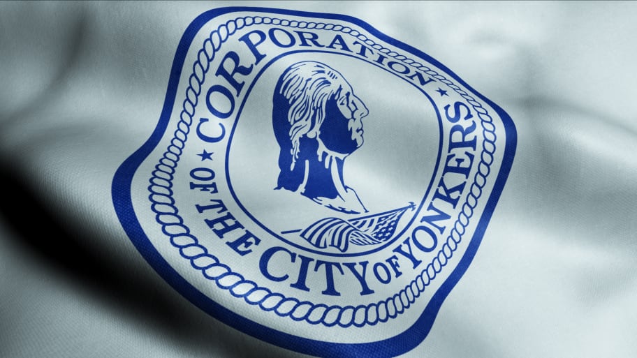 Illustration of the city flag of Yonkers, New York. 