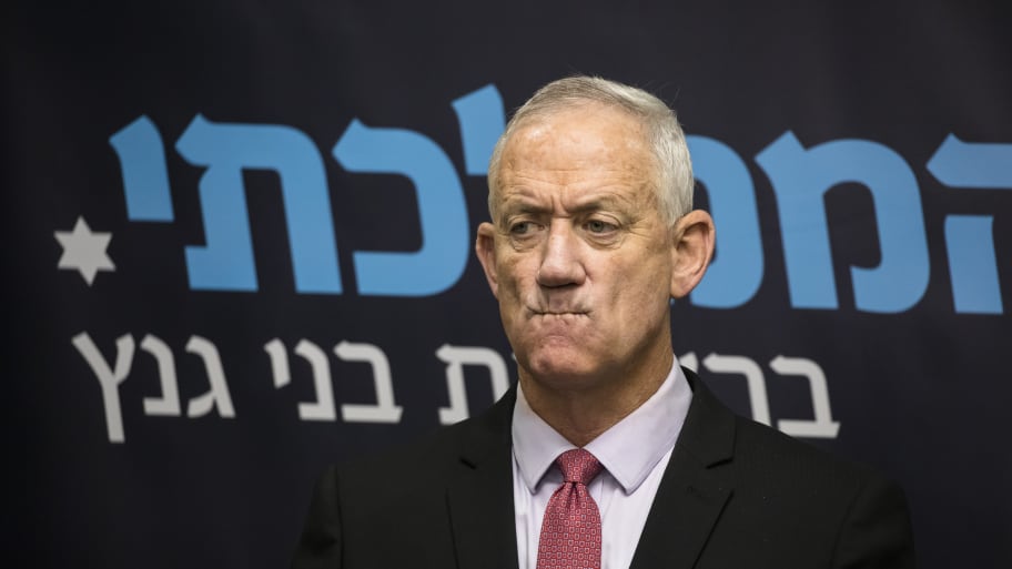 Israeli Minister of Defence and National Unity Party leader Benny Gantz before a party meeting in the Israeli on November 28, 2022 in Jerusalem, Israel. 