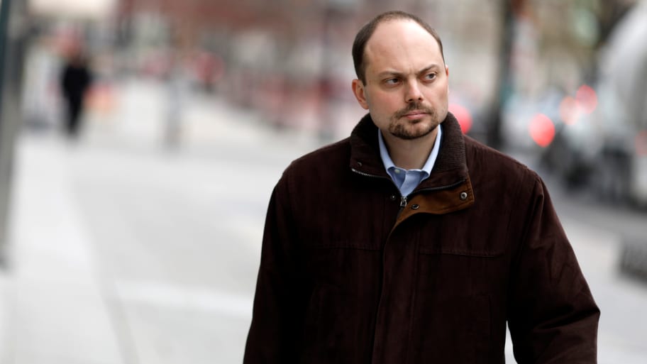 Vladimir Kara-Murza arrives for an interview at the offices of Reuters in Washington, D.C., March 13, 2017.  