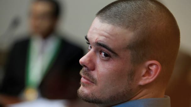 Dutch citizen Joran Van der Sloot waits for his trial to begin at the courtroom in the Lurigancho prison in Lima January 11, 2012.