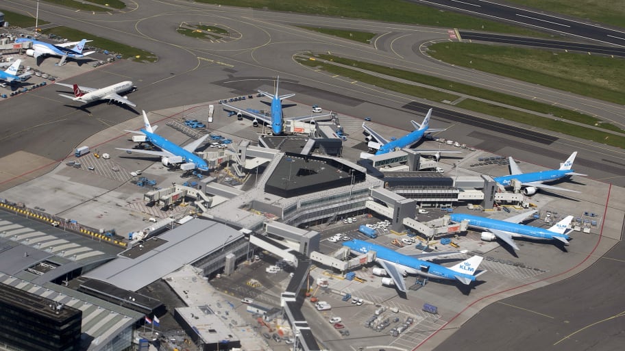 KLM aircraft are seen on the tarmac at Schipol airport near Amsterdam April 15, 2015.