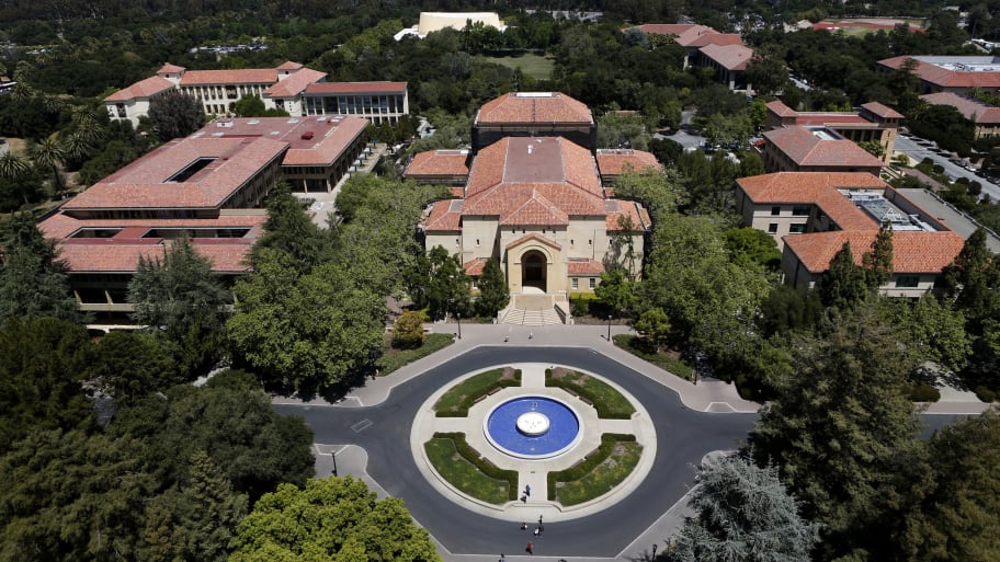 An overhead view of Stanford’s campus.