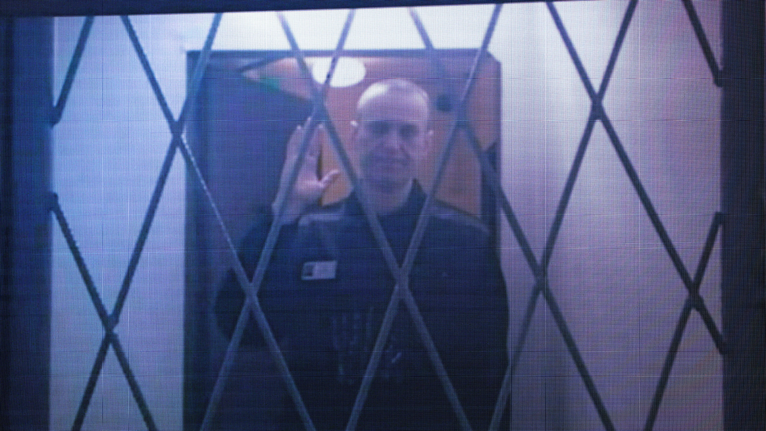 Alexei Navalny behind bars.