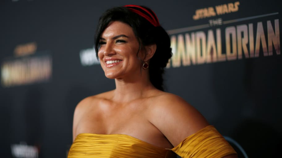 Gina Carano on the red carpet of "The Mandalorian" in Los Angeles. 