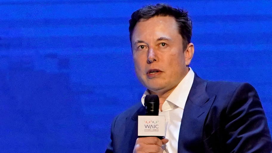 Elon Musk attends the World Artificial Intelligence Conference (WAIC) in Shanghai, China, Aug. 29, 2019.