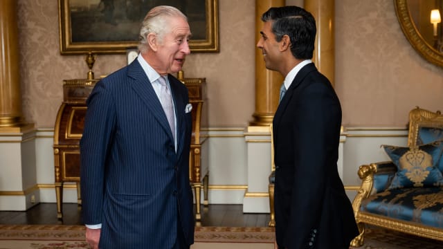 King Charles III and Rishi Sunak during an October 25, 2022 meeting
