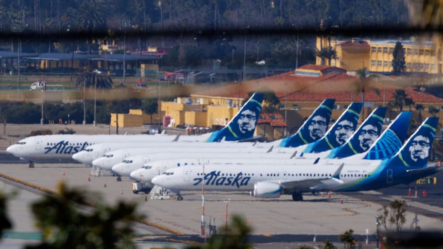 An Alaska Airlines fleet of Boeing 737 MAX 9s