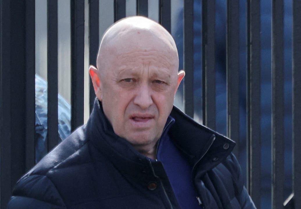 Yevgeny Prigozhin, leader of the Wagner Group, at a funeral in Moscow.
