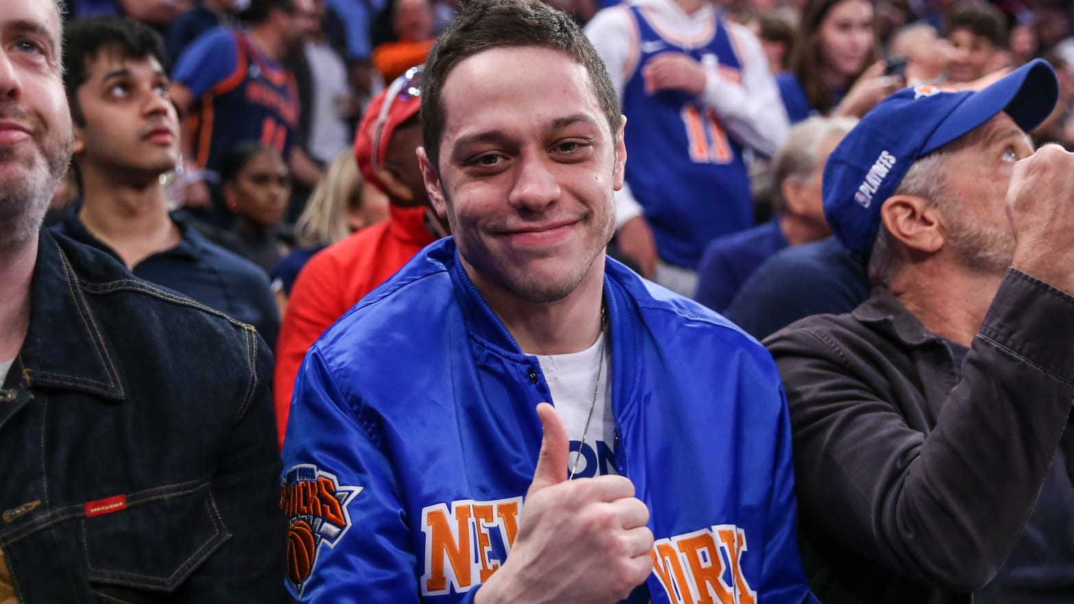 Pete Davidson at a basketball game in 2023. 