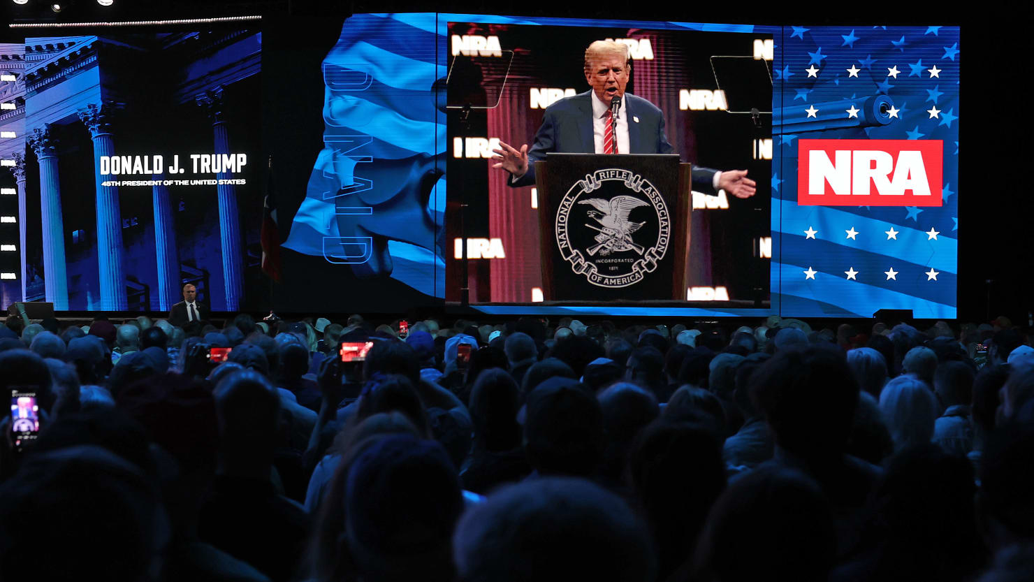 Current Status: Trump Ends NRA Speech With ‘Horror’ Warning Set to Dramatic QAnon Music