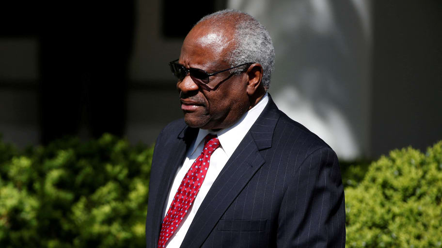 Associate Supreme Court Justice Clarence Thomas at the Rose Garden of the White House in Washington, D.C, April 10, 2017.