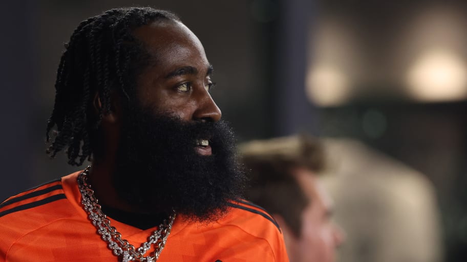 James Harden looks on after the 2023 U.S. Open Cup Final against the Inter Miami at DRV PNK Stadium.