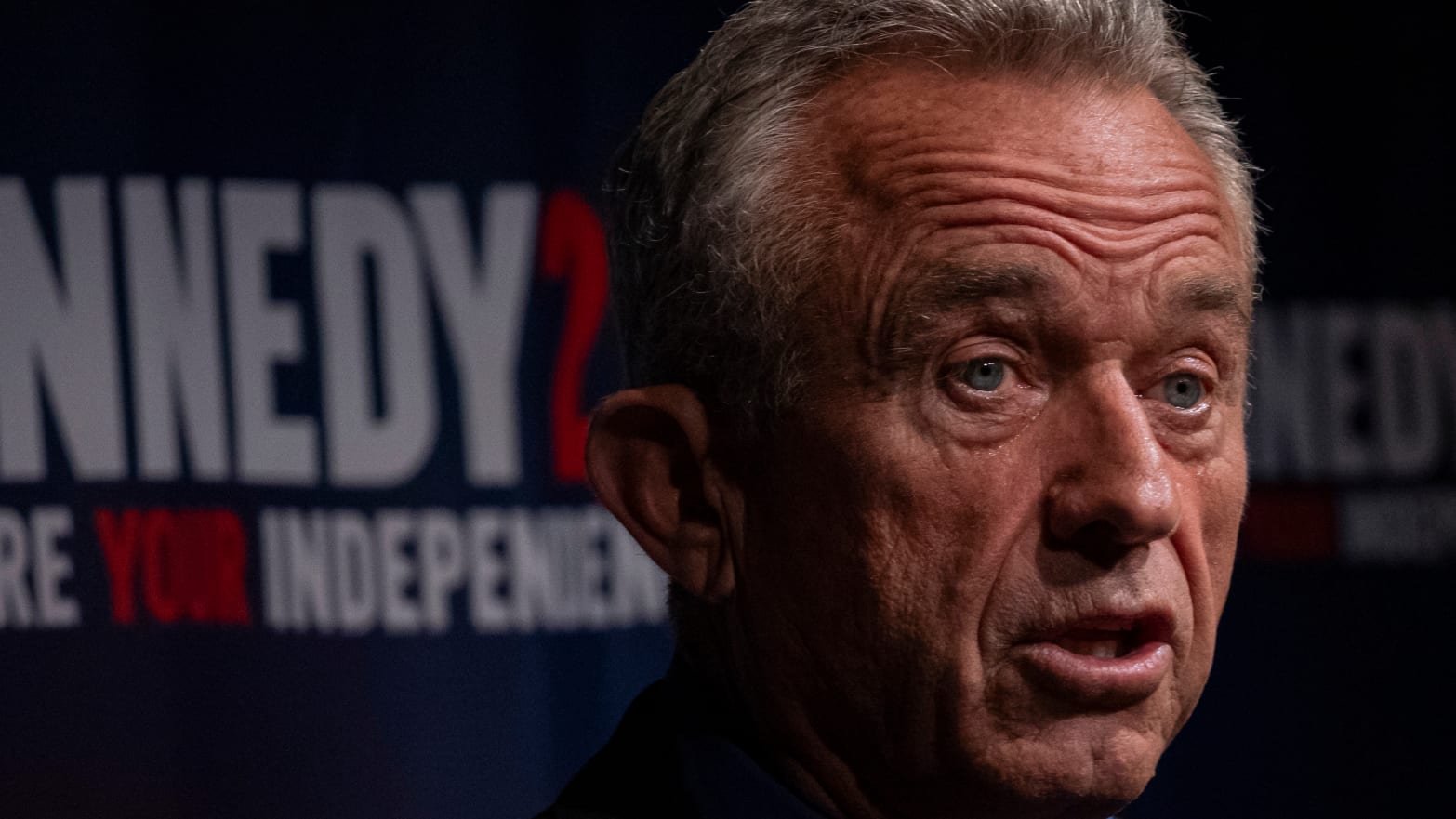 Independent presidential candidate Robert F. Kennedy Jr. speaks during a campaign event.