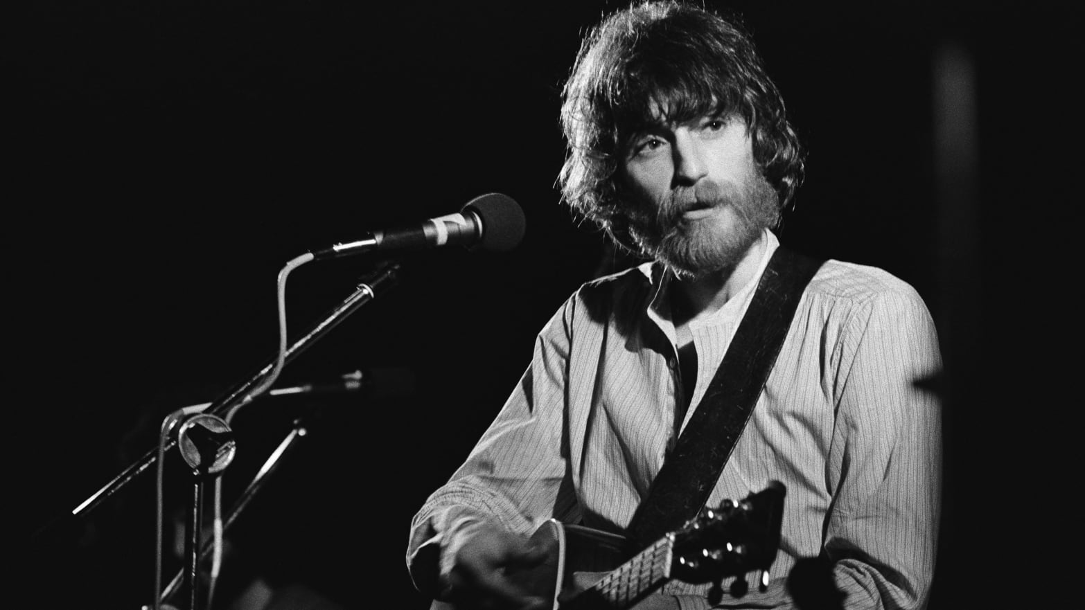 JD Souther performs with a guitar live at The Boarding House Nightclub in 1977 in San Francisco, California.