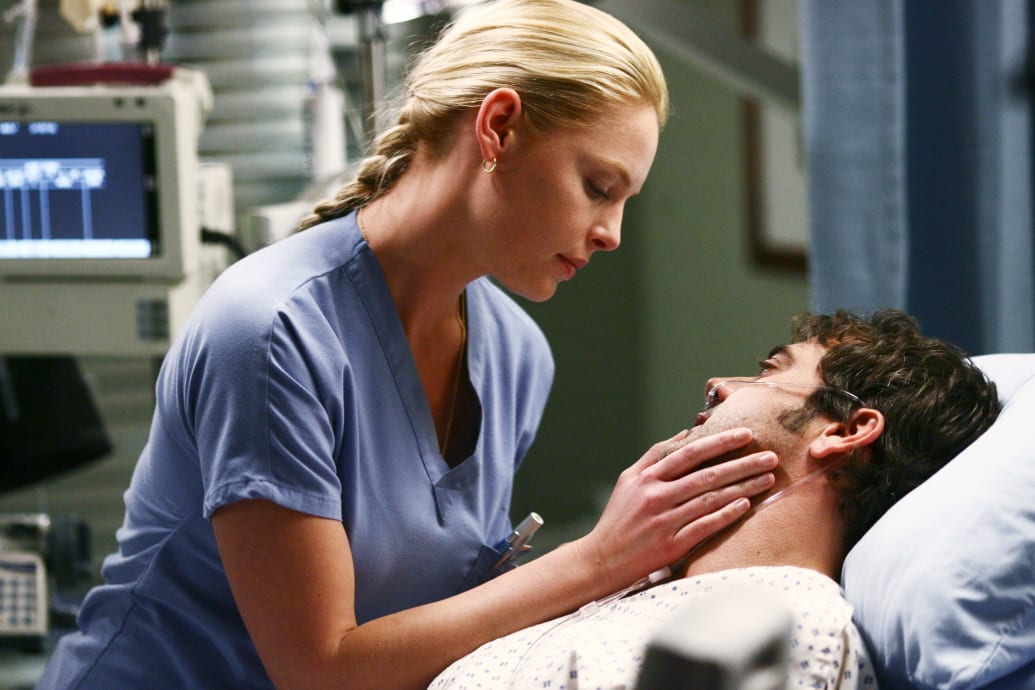 Katherine Heigl and Jeffrey Dean Morgan in a still from 'Grey's Anatomy'