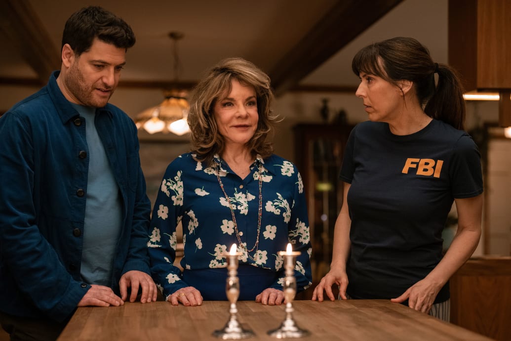 A photo of Adam Pally, Stockard Channing and Edi Patterson in ‘Knuckles’