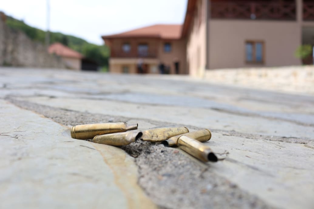 Bullets in the street of Banjska village