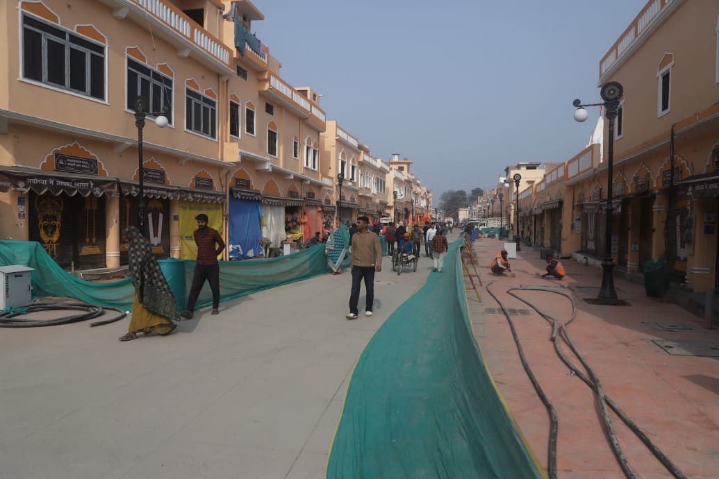 The work is progressing at a rapid pace in preparation for the inauguration of the Ram Mandir.