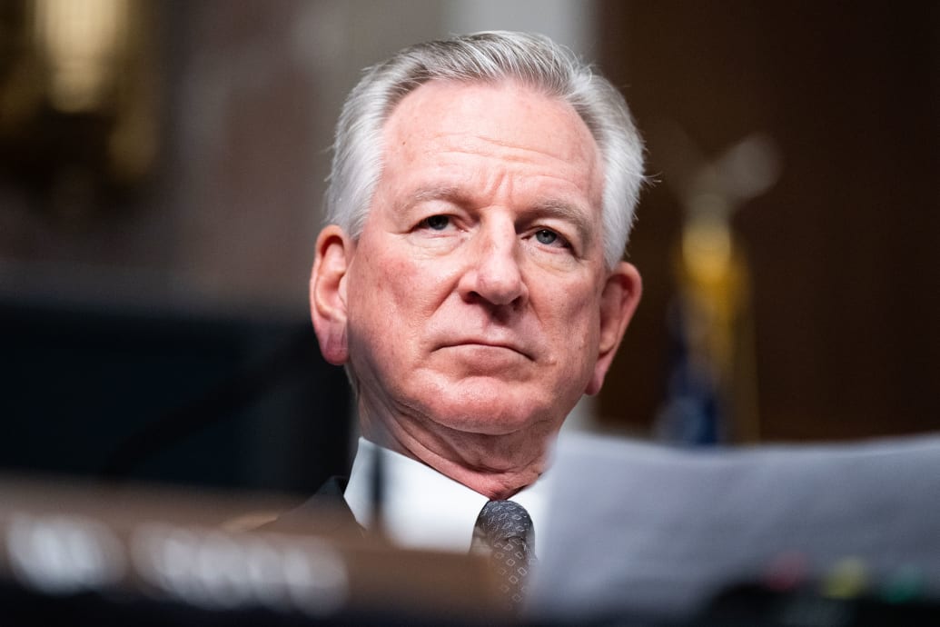 Sen. Tommy Tuberville, R-Ala., attends the House and Senate committee markup of the National Defense Authorization Act for Fiscal Year 2024 on November 29, 2023