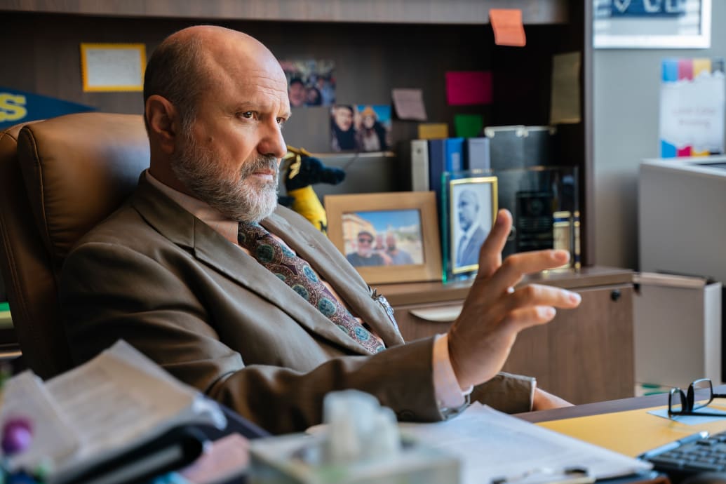 Enrico Colantoni as Principal Grant Moretti in The English Teacher. 