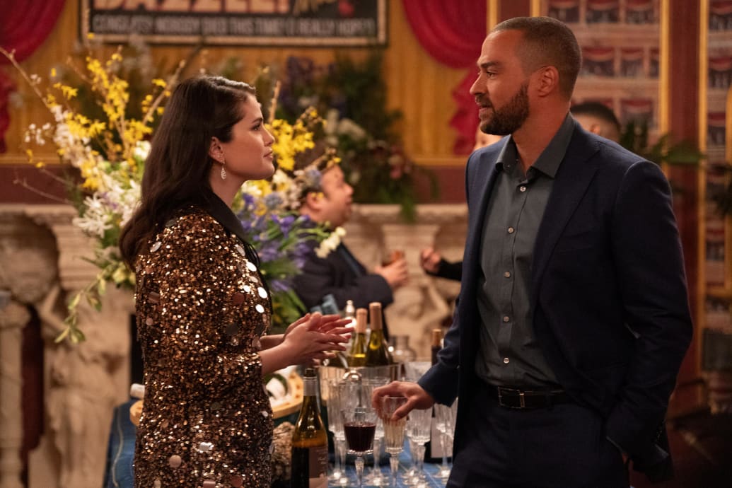 A still of Selena Gomez and Jesse Williams in "Only Murders in the Building"