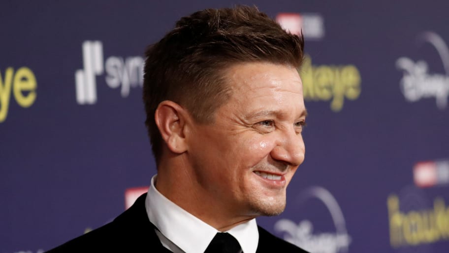 Jeremy Renner poses for a picture during the premiere of the television series “Hawkeye” at El Capitan theatre in Los Angeles, California, Nov. 17, 2021. 