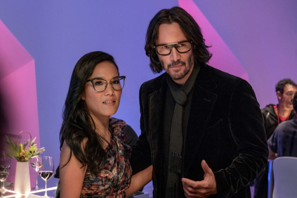 A photo still of Ali Wong and Keanu Reeves in 'Always Be My Maybe'