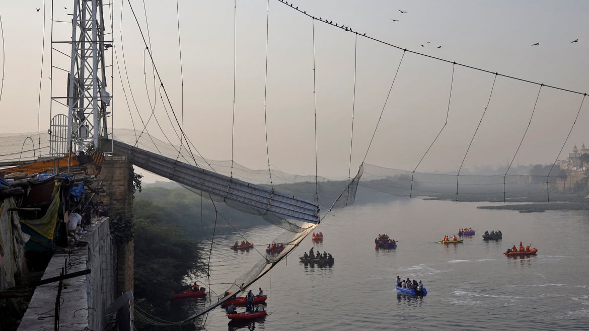 People Tried to Sway Indian Bridge Before Collapse Left 140+ Dead