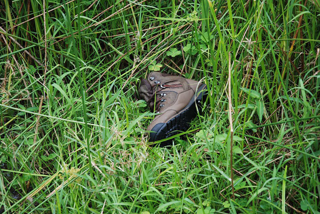 A boot in a field