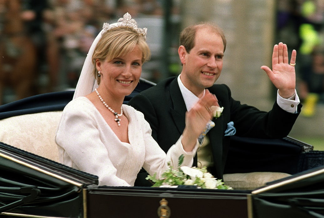 Prince Edward and wife Sophie Rhys-Jones on their wedding day
