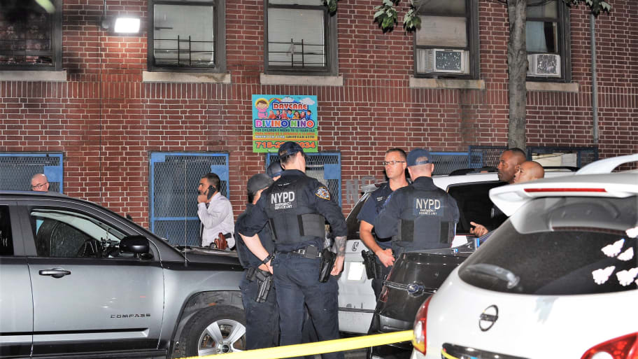 Police are seen on Morris Ave where on Friday, September 15, 2023, at least one child died as a result of coming into contact with a poisonous substance.