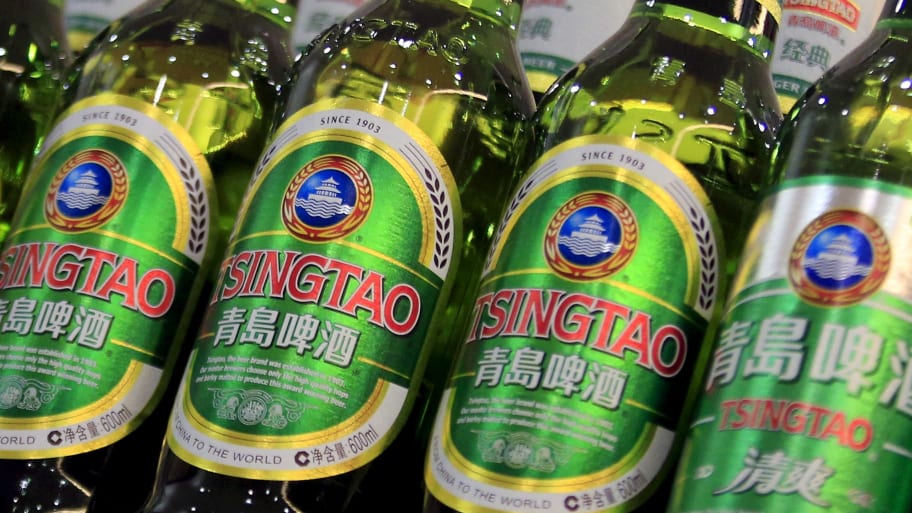 Bottles of Tsingtao beer