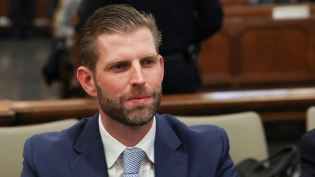 Former U.S. President Donald Trump's son and co-defendant, Eric Trump attends the Trump Organization civil fraud trial in New York State Supreme Court.