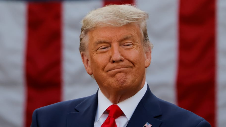 Donald Trump smiles in an address from the Rose Garden at the White House in Washington, D.C., Nov. 13, 2020. 