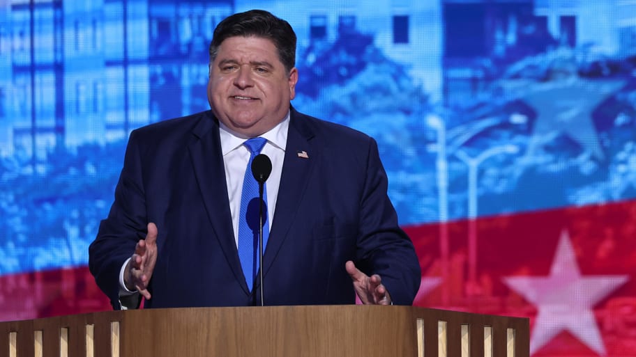 Illinois Governor J.B. Pritzker speaks during Day 2 of the Democratic National Convention (DNC) in Chicago, Illinois, U.S., August 20, 2024.