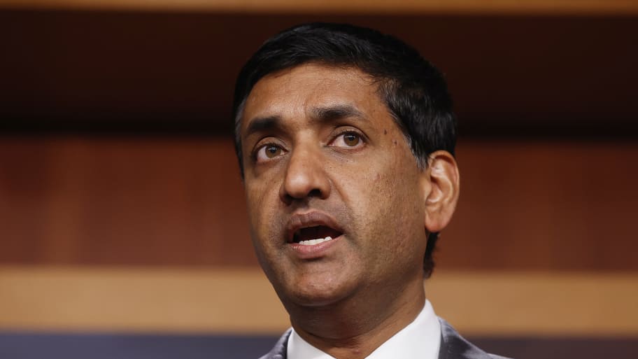 Rep. Ro Khanna (D-CA) speaks during a news conference to discuss legislation that would temporarily halt U.S. arms sales to Saudi Arabia at the U.S. Capitol on October 12, 2022 in Washington, DC. 