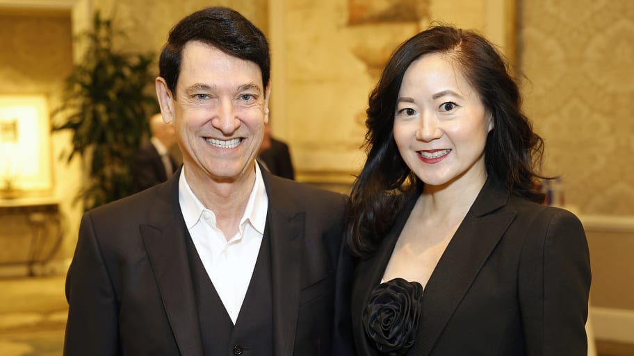Angela Chao is pictured with Jim Breyer at the AFI Awards Luncheon in Beverly Hills on January 12, 2024