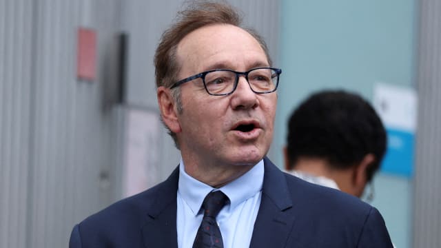 Kevin Spacey outside a London courthouse as his sexual assault trial continues